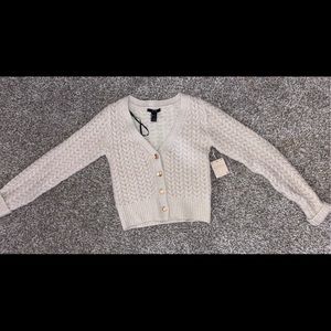 cream button up sweater